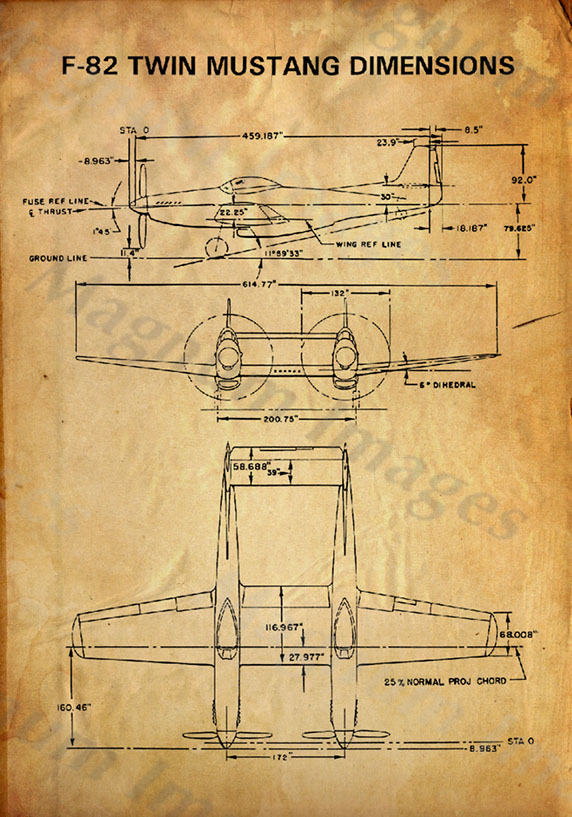 F-82 Mustang Diamensions Vin1