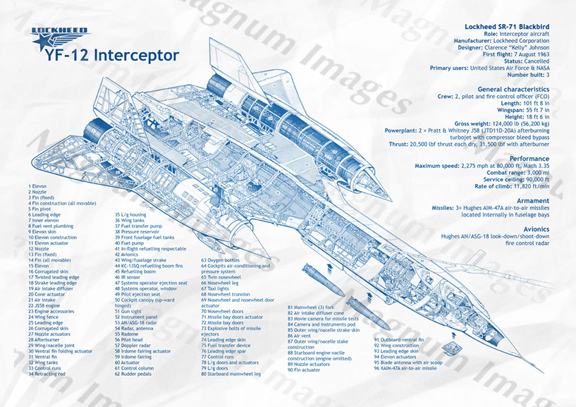 Lockheed YF-12 Cutaway BluI1