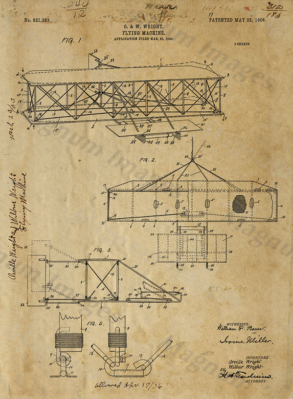 O & W Wright-Flying Machine 1906 US821393-Vin1