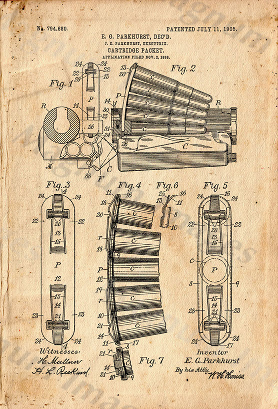 EG Parkhurst-Cartridge Packet 1905 US794680-Vin1