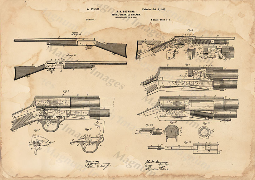 JM Browning-Recoil Firearm-1900 US659507-Vin1