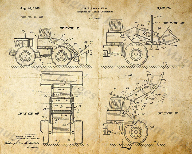 Tonka Corp-Toy Loader 1969 US3462874-Vin1