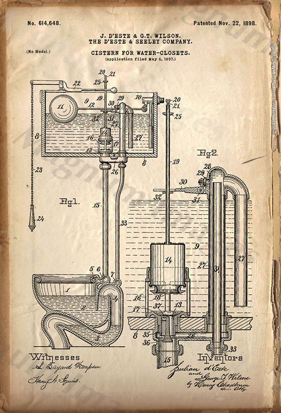D'Este & Seeley Co-Toliet Cisten-1898 US614648-Vin1