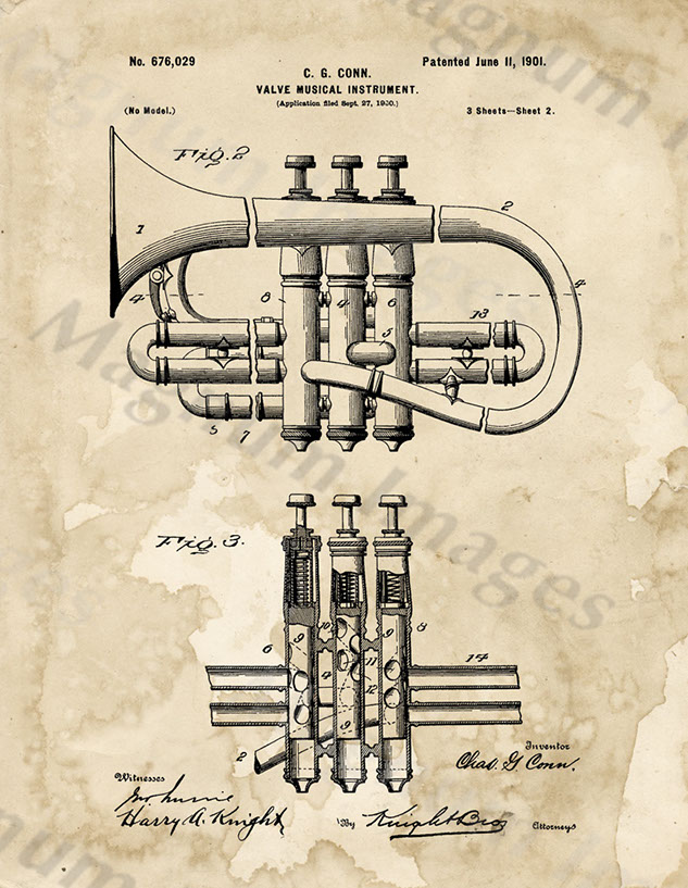 CG Conn-Valve Instrument 1901 US676029-Vin2