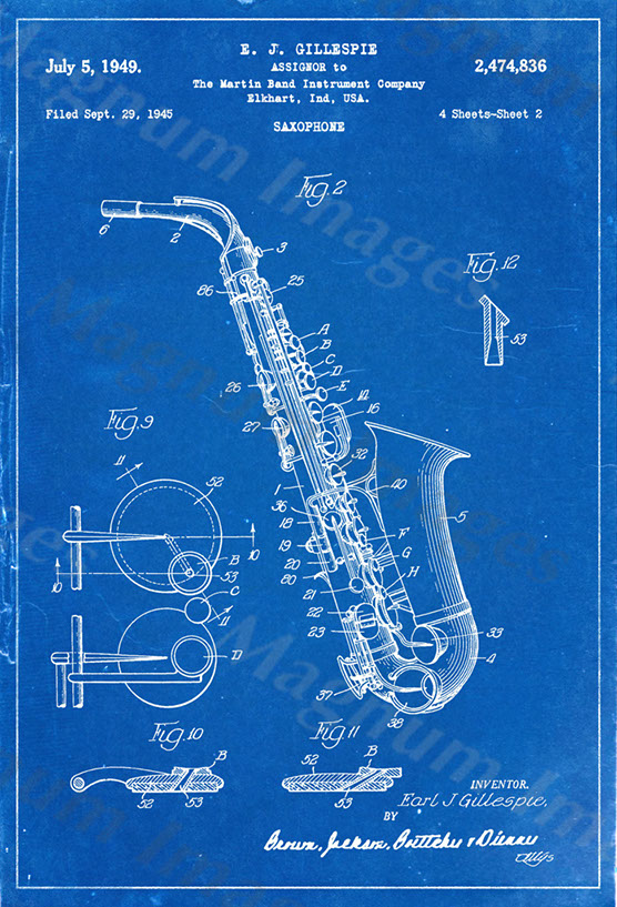 Martin Instuments, EJ Gillespie-Sax 1945 US2474836-BP2