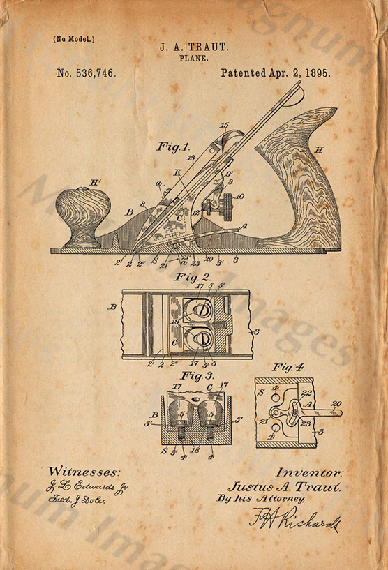 JA Traut-Wood Plane 1895 US536746-Vin1